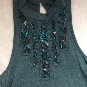 Sequined High-Neck Top